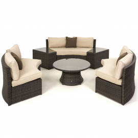 Half Moon Sofa Set / Brown Half Moon Sofa Set / Brown