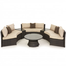 Half Moon Sofa Set / Brown Half Moon Sofa Set / Brown