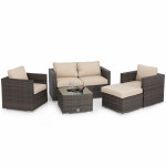 Georgia 2 Seat Sofa Set with Ice Bucket / Brown Georgia 2 Seat Sofa Set with Ice Bucket / Brown