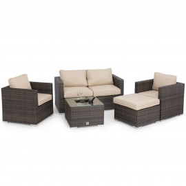 Georgia 2 Seat Sofa Set with Ice Bucket / Brown