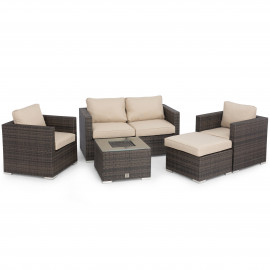 Georgia 2 Seat Sofa Set with Ice Bucket / Brown Georgia 2 Seat Sofa Set with Ice Bucket / Brown