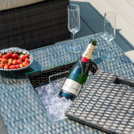 Georgia 2 Seat Sofa Set with Ice Bucket / Brown Georgia 2 Seat Sofa Set with Ice Bucket / Brown