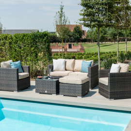 Georgia 2 Seat Sofa Set with Ice Bucket / Brown Georgia 2 Seat Sofa Set with Ice Bucket / Brown