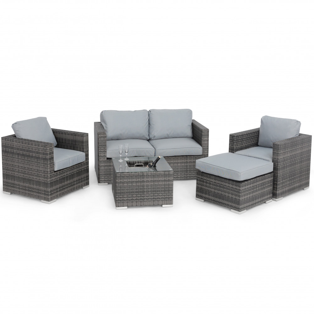 Georgia 2 Seat Sofa Set with Ice Bucket / Grey Georgia 2 Seat Sofa Set with Ice Bucket / Grey