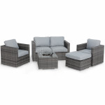 Georgia 2 Seat Sofa Set with Ice Bucket / Grey Georgia 2 Seat Sofa Set with Ice Bucket / Grey