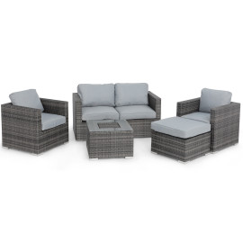 Georgia 2 Seat Sofa Set with Ice Bucket / Grey Georgia 2 Seat Sofa Set with Ice Bucket / Grey