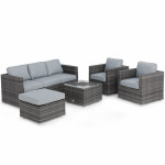 Georgia 3 Seat Sofa Set with Ice Bucket / Grey Georgia 3 Seat Sofa Set with Ice Bucket / Grey
