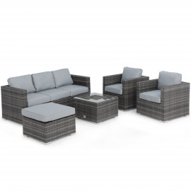 Georgia 3 Seat Sofa Set with Ice Bucket / Grey