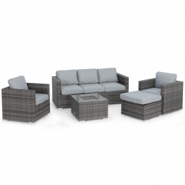 Georgia 3 Seat Sofa Set with Ice Bucket / Grey Georgia 3 Seat Sofa Set with Ice Bucket / Grey