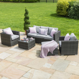 Georgia 3 Seat Sofa Set with Ice Bucket / Grey Georgia 3 Seat Sofa Set with Ice Bucket / Grey