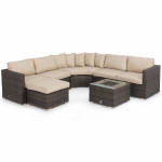 Barcelona Corner Group with Ice Bucket / Brown