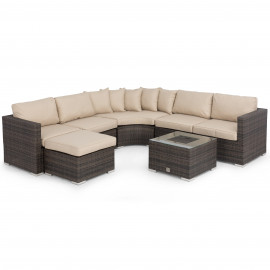 Barcelona Corner Group with Ice Bucket / Brown