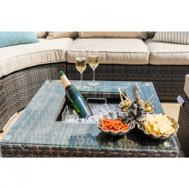 Barcelona Corner Group with Ice Bucket / Brown