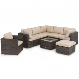 London Corner Group with Chair with Ice Bucket / Brown