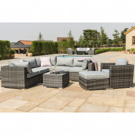 London Corner Group with Chair with Ice Bucket / Grey London Corner Group with Chair with Ice Bucket / Grey