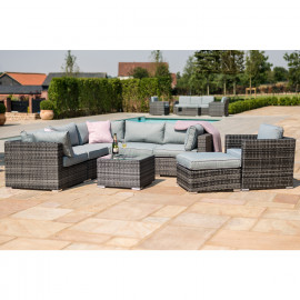 London Corner Group with Chair with Ice Bucket / Grey London Corner Group with Chair with Ice Bucket / Grey