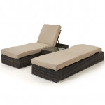 Orlando Sunlounger Set / Brown