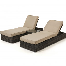Orlando Sunlounger Set / Brown