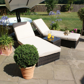 Orlando Sunlounger Set / Brown