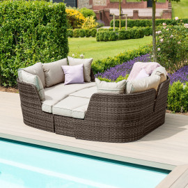 Maze rattan chelsea lifestyle suite with glass table top grey flat weave hotsell