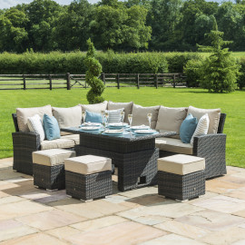 Kingston Corner Dining Set with Rising Table / Brown Kingston Corner Dining Set with Rising Table / Brown