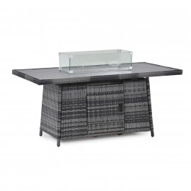 Kingston Corner Dining Set with Fire Pit / Grey Kingston Corner Dining Set with Fire Pit / Grey