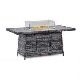 Kingston Corner Dining Set with Fire Pit / Grey Kingston Corner Dining Set with Fire Pit / Grey