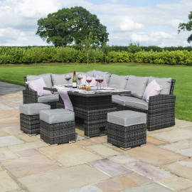 Kingston Corner Dining Set with Rising Table / Grey Kingston Corner Dining Set with Rising Table / Grey