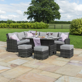 Kingston Corner Dining Set with Rising Table / Grey Kingston Corner Dining Set with Rising Table / Grey