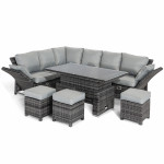 Henley Corner Dining Set with Rising Table / Grey Henley Corner Dining Set with Rising Table / Grey