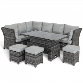 Henley Corner Dining Set with Rising Table / Grey Henley Corner Dining Set with Rising Table / Grey