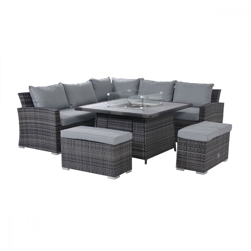 Kingston Corner Deluxe with Fire Pit / Grey Kingston Corner Deluxe with Fire Pit / Grey