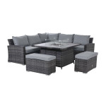 Kingston Corner Deluxe with Fire Pit / Grey Kingston Corner Deluxe with Fire Pit / Grey