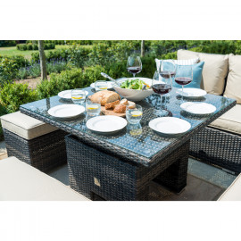 Richmond Corner Bench Set with Rising Table / Brown