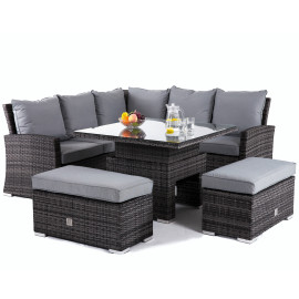 Richmond Corner Bench Set with Rising Table / Grey