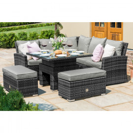 Richmond Corner Bench Set with Rising Table / Grey Richmond Corner Bench Set with Rising Table / Grey