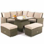 Tuscany Corner Bench Set with Rising Table / Natural Tuscany Corner Bench Set with Rising Table / Natural