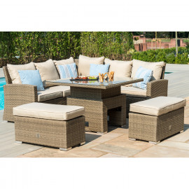 Tuscany Corner Bench Set with Rising Table / Natural Tuscany Corner Bench Set with Rising Table / Natural