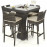 4 Seat Square Bar Set with Ice Bucket / Brown