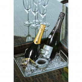 4 Seat Square Bar Set with Ice Bucket / Brown 4 Seat Square Bar Set with Ice Bucket / Brown