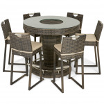 6 Seat Bar Set with Ice Bucket / Brown 6 Seat Bar Set with Ice Bucket / Brown