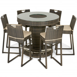 6 Seat Bar Set with Ice Bucket / Brown