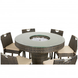 6 Seat Bar Set with Ice Bucket / Brown 6 Seat Bar Set with Ice Bucket / Brown