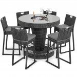 6 Seat Bar Set with Ice Bucket / Grey 6 Seat Bar Set with Ice Bucket / Grey