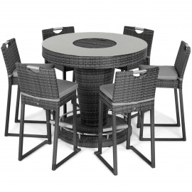 6 Seat Bar Set with Ice Bucket / Grey 6 Seat Bar Set with Ice Bucket / Grey