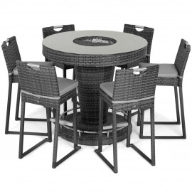 6 Seat Bar Set with Ice Bucket / Grey 6 Seat Bar Set with Ice Bucket / Grey