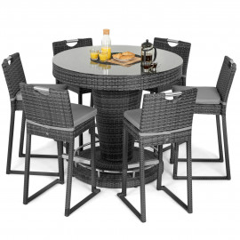 6 Seat Bar Set with Ice Bucket / Grey 6 Seat Bar Set with Ice Bucket / Grey
