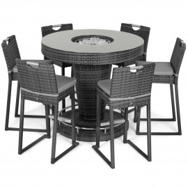 6 Seat Bar Set with Ice Bucket / Grey 6 Seat Bar Set with Ice Bucket / Grey