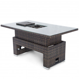 Rising Table with Ice Bucket / Brown