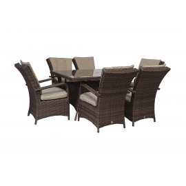 FLORENCE 6 Seat Rectangular in Brown FLORENCE 6 Seat Rectangular in Brown